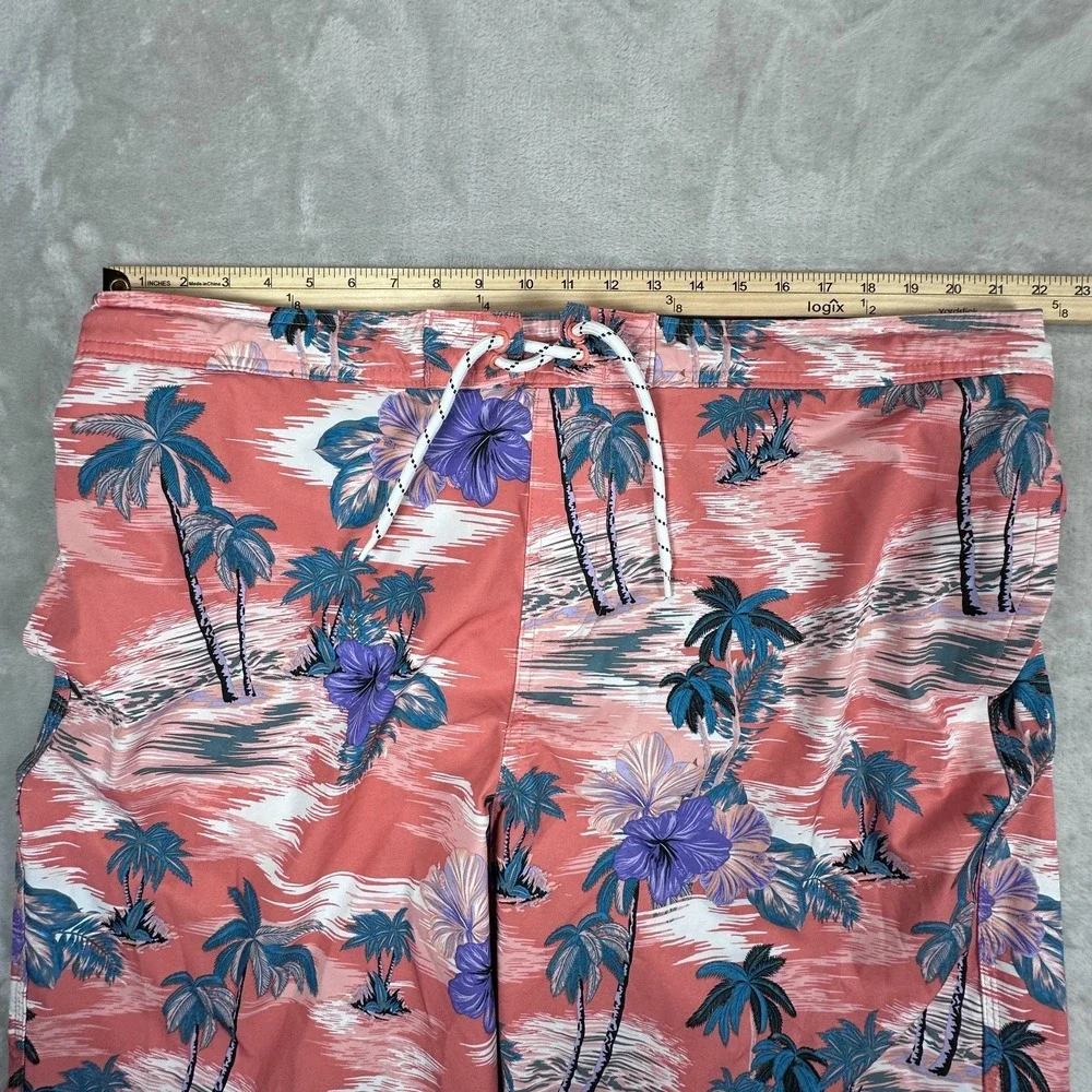 Goodfellow & Co Board Shorts Mens 2XL Multicolor Palm Trees Tropical Hawaiian